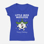Little Miss Mistletoe-womens v-neck tee-Nemons