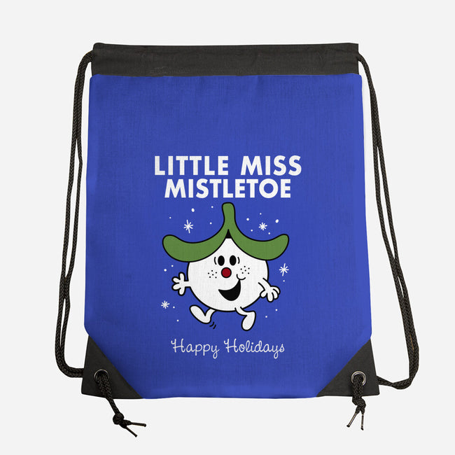 Little Miss Mistletoe-none drawstring bag-Nemons