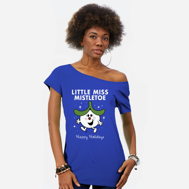 Little Miss Mistletoe-womens off shoulder tee-Nemons