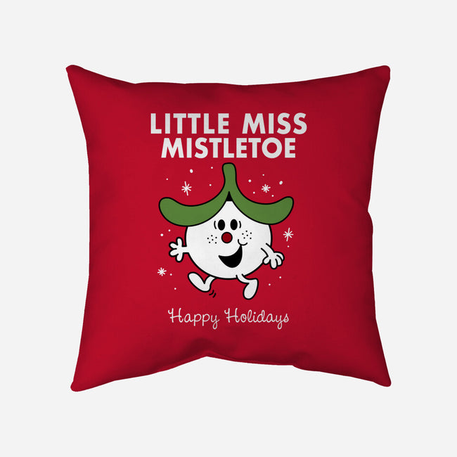 Little Miss Mistletoe-none removable cover w insert throw pillow-Nemons