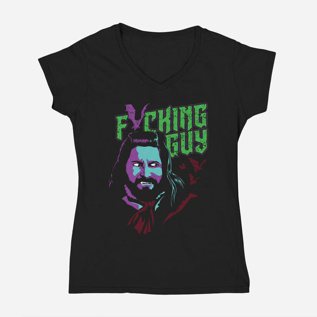 Fricking Guy-womens v-neck tee-everdream