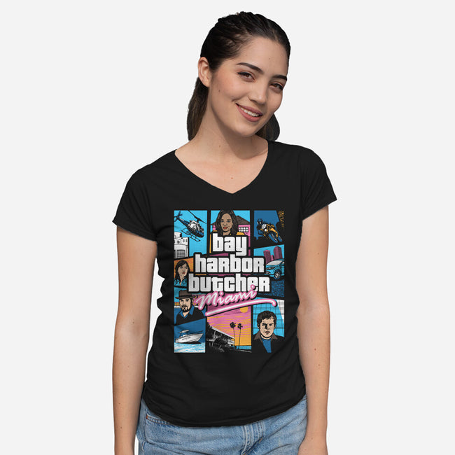 Bay Harbor Butcher-womens v-neck tee-dalethesk8er