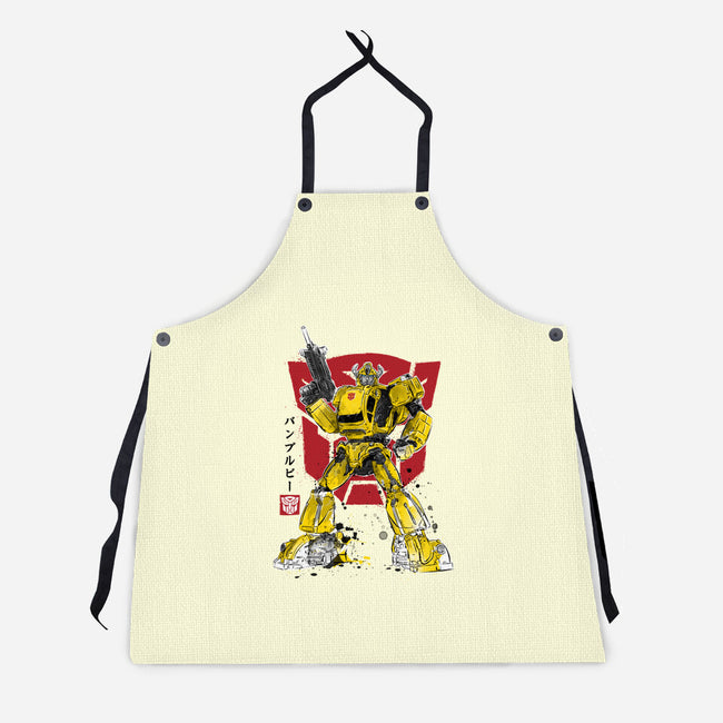 Bumble Sumi-E-unisex kitchen apron-DrMonekers