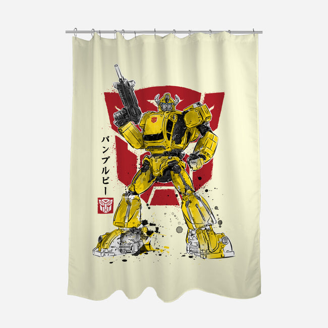 Bumble Sumi-E-none polyester shower curtain-DrMonekers