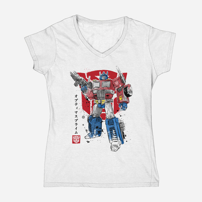Prime Sumi-E-womens v-neck tee-DrMonekers