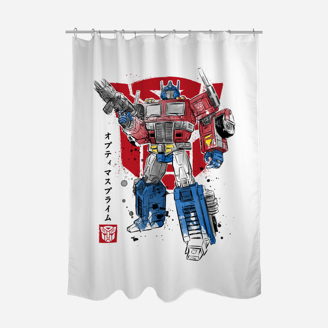 Prime Sumi-E-none polyester shower curtain-DrMonekers