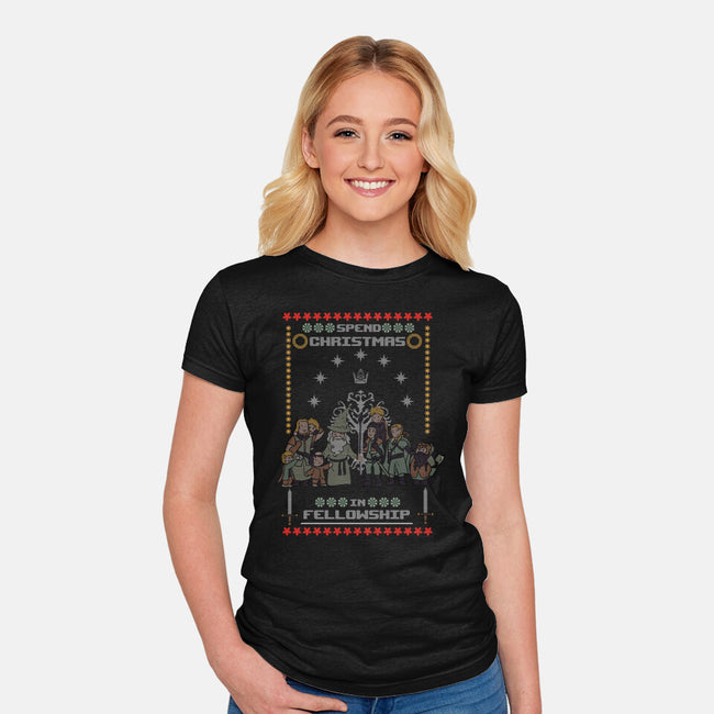 Christmas In Fellowship-womens fitted tee-fanfabio