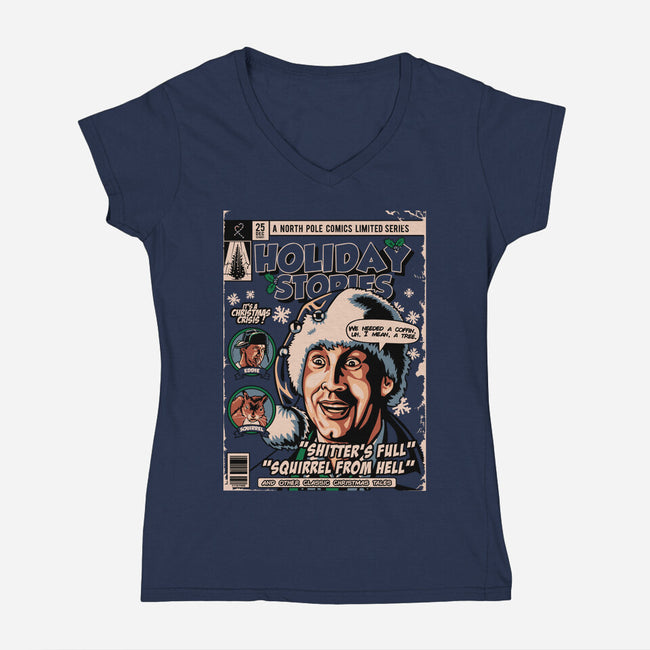Holiday Stories Vol. 1-womens v-neck tee-daobiwan