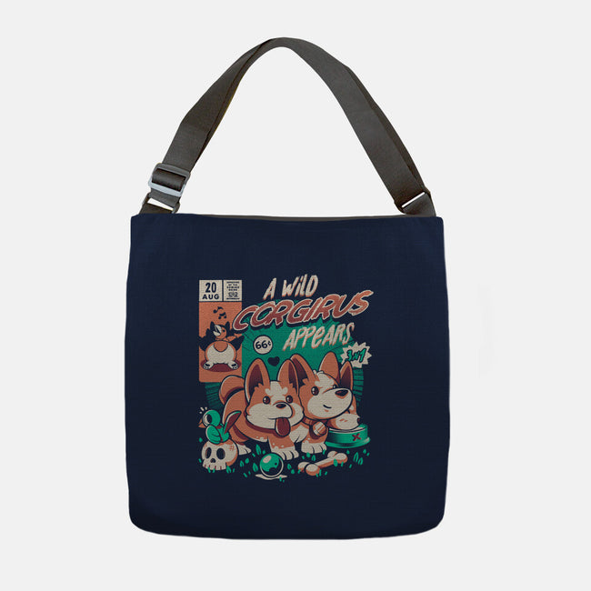 Corgirus-none adjustable tote-ilustrata