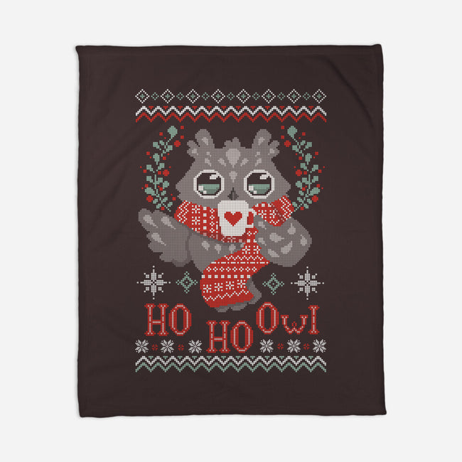HO HO OWL!-none fleece blanket-ricolaa