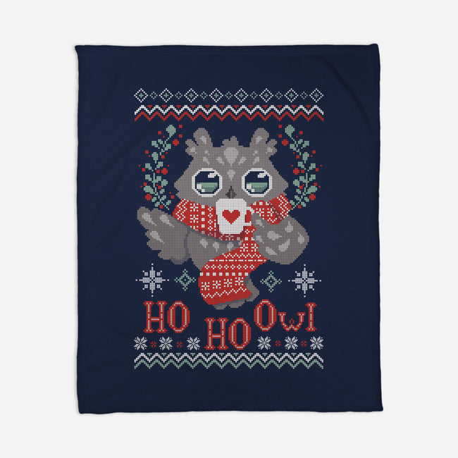 HO HO OWL!-none fleece blanket-ricolaa