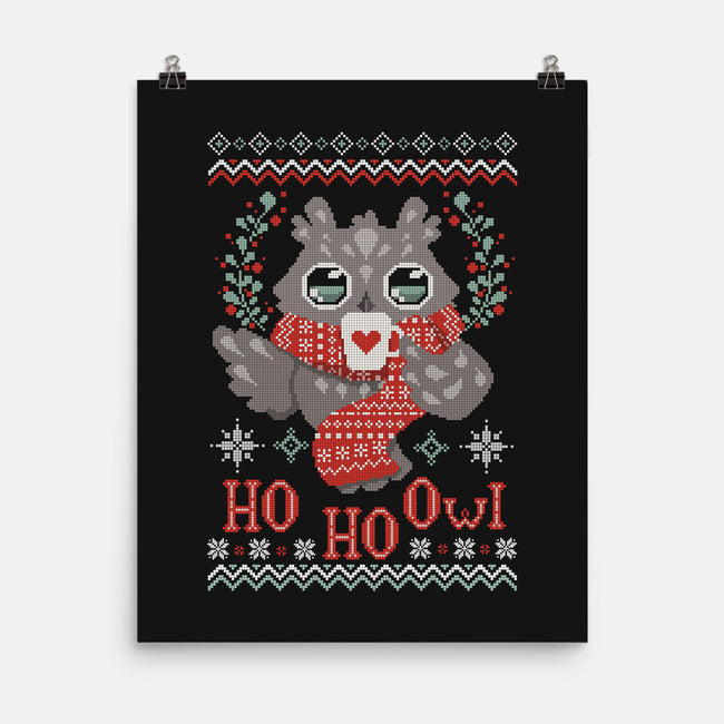 HO HO OWL!-none matte poster-ricolaa