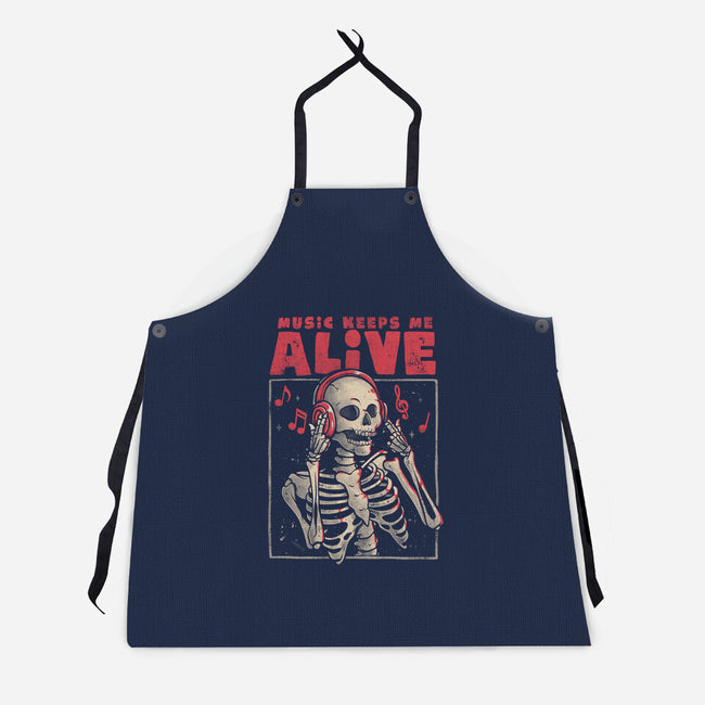Music Keeps Me Alive-unisex kitchen apron-eduely