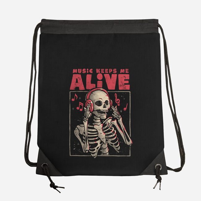 Music Keeps Me Alive-none drawstring bag-eduely