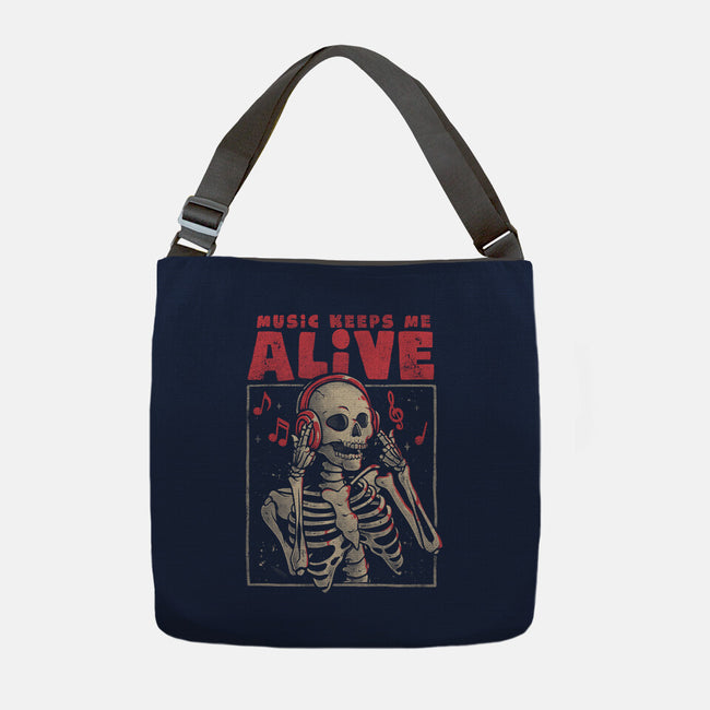 Music Keeps Me Alive-none adjustable tote-eduely