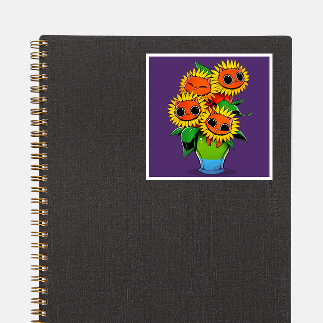 Sunflower Cat-none glossy sticker-tobefonseca