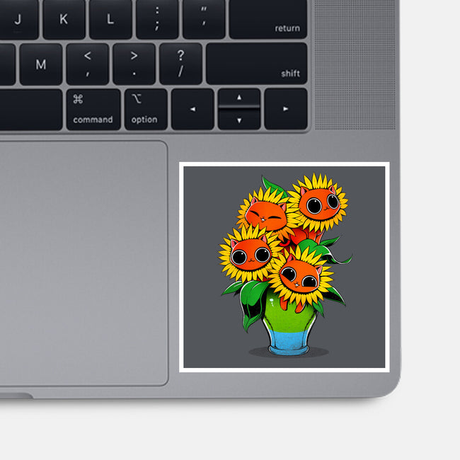 Sunflower Cat-none glossy sticker-tobefonseca