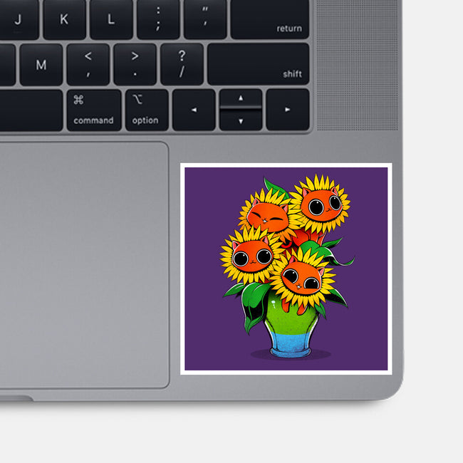 Sunflower Cat-none glossy sticker-tobefonseca