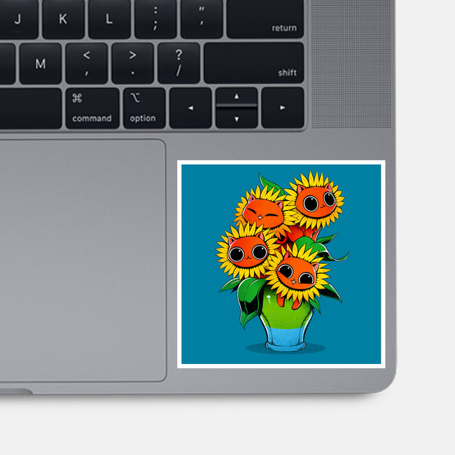 Sunflower Cat-none glossy sticker-tobefonseca