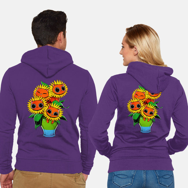 Sunflower Cat-unisex zip-up sweatshirt-tobefonseca