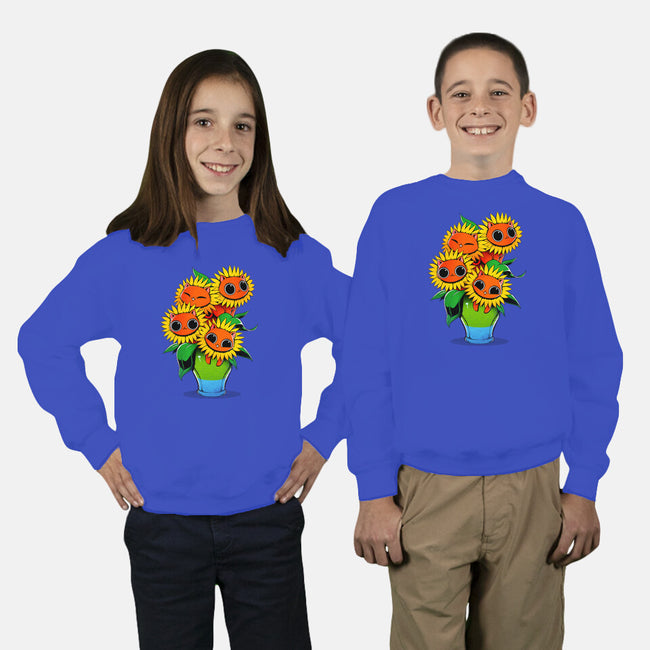 Sunflower Cat-youth crew neck sweatshirt-tobefonseca
