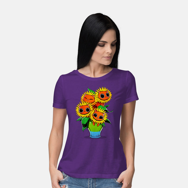 Sunflower Cat-womens basic tee-tobefonseca