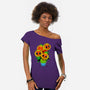 Sunflower Cat-womens off shoulder tee-tobefonseca