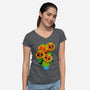 Sunflower Cat-womens v-neck tee-tobefonseca