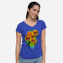Sunflower Cat-womens v-neck tee-tobefonseca