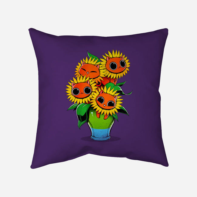 Sunflower Cat-none removable cover w insert throw pillow-tobefonseca