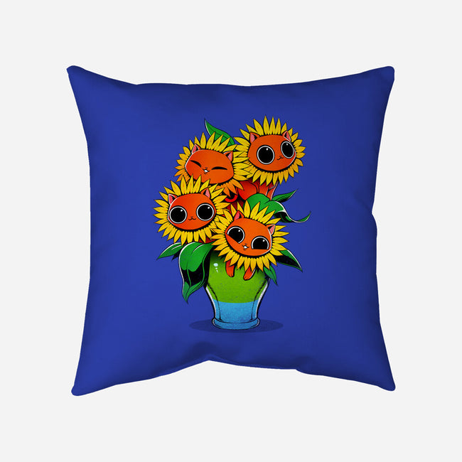 Sunflower Cat-none removable cover w insert throw pillow-tobefonseca