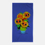 Sunflower Cat-none beach towel-tobefonseca