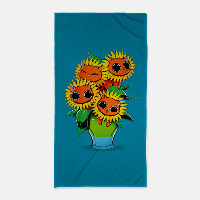 Sunflower Cat-none beach towel-tobefonseca