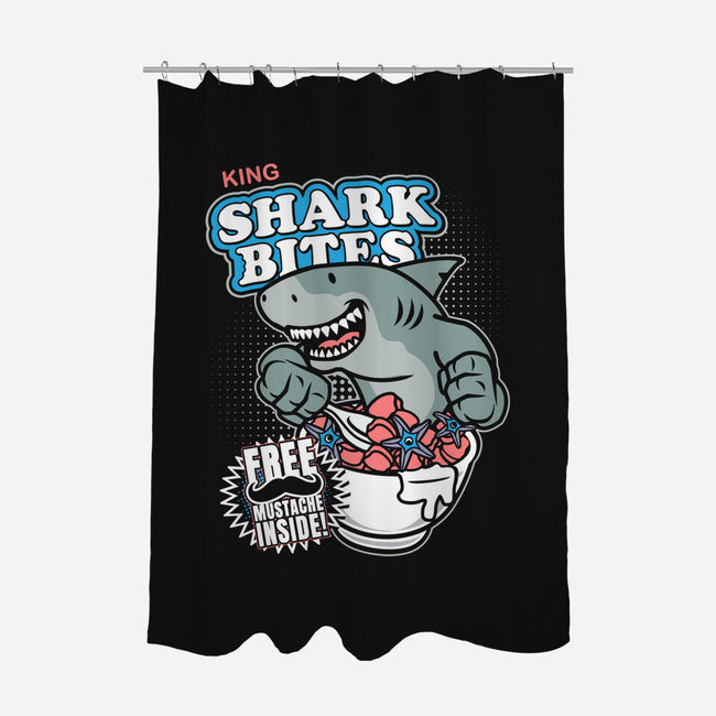King Shark Bites-none polyester shower curtain-CoD Designs
