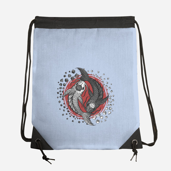 Dice Fish-none drawstring bag-ShirtGoblin
