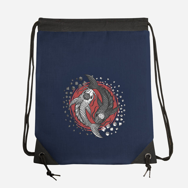 Dice Fish-none drawstring bag-ShirtGoblin