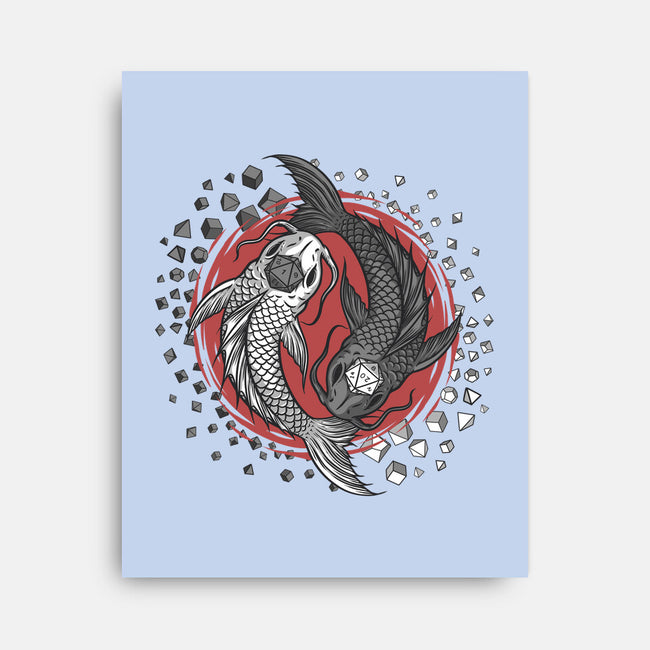 Dice Fish-none stretched canvas-ShirtGoblin