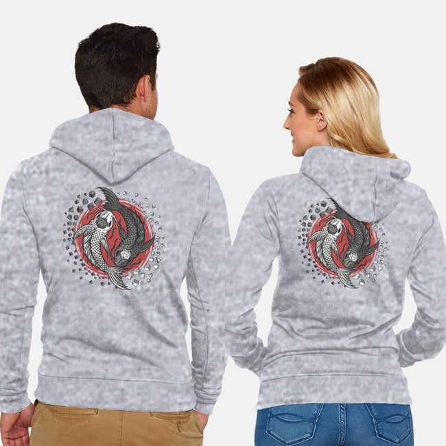Dice Fish-unisex zip-up sweatshirt-ShirtGoblin