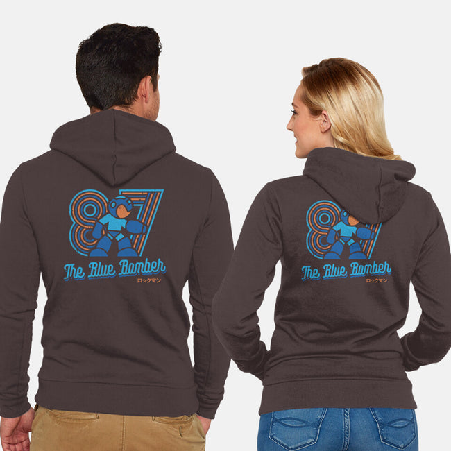 The Blue Bomber-unisex zip-up sweatshirt-Logozaste