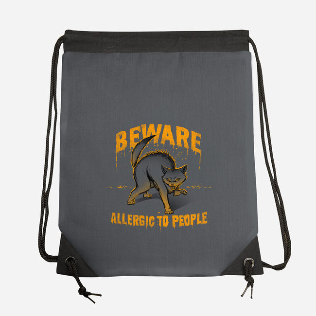 Beware! Allergic To People-none drawstring bag-tobefonseca