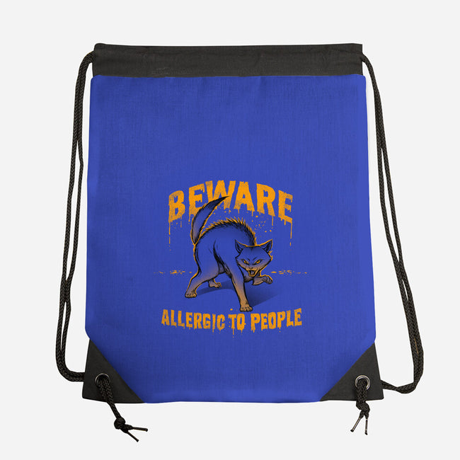 Beware! Allergic To People-none drawstring bag-tobefonseca