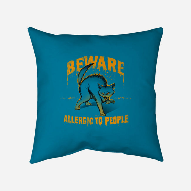 Beware! Allergic To People-none removable cover w insert throw pillow-tobefonseca