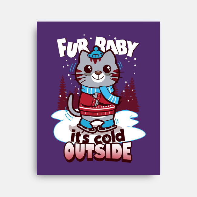 Fur Baby It's Cold Outside-none stretched canvas-Boggs Nicolas