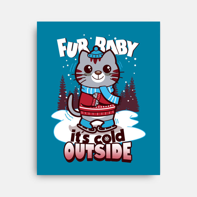 Fur Baby It's Cold Outside-none stretched canvas-Boggs Nicolas