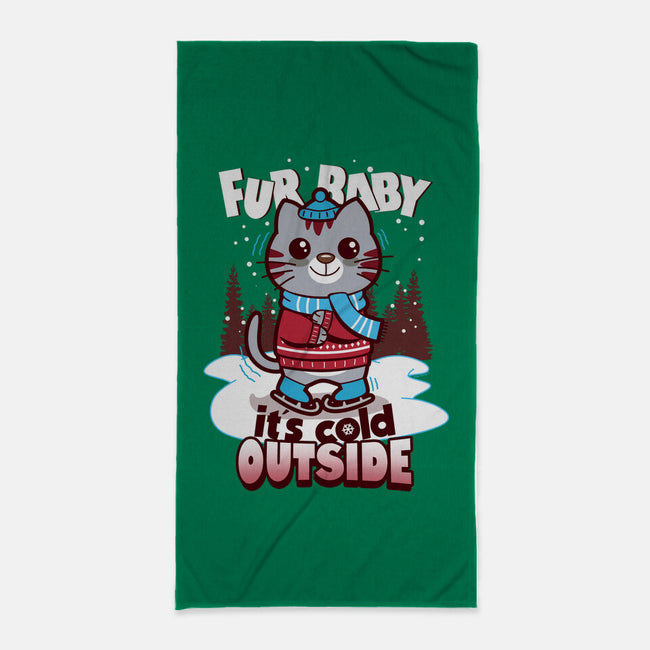 Fur Baby It's Cold Outside-none beach towel-Boggs Nicolas