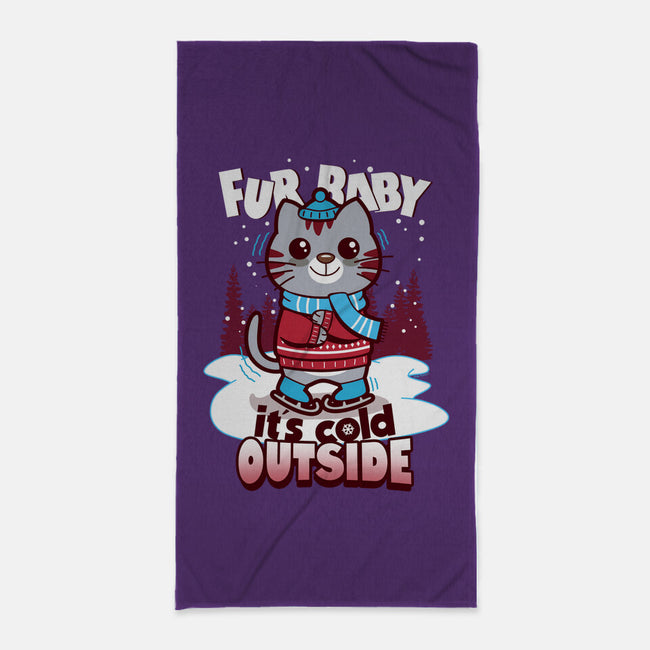 Fur Baby It's Cold Outside-none beach towel-Boggs Nicolas