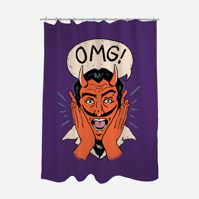 OMG Satan!-none polyester shower curtain-vp021