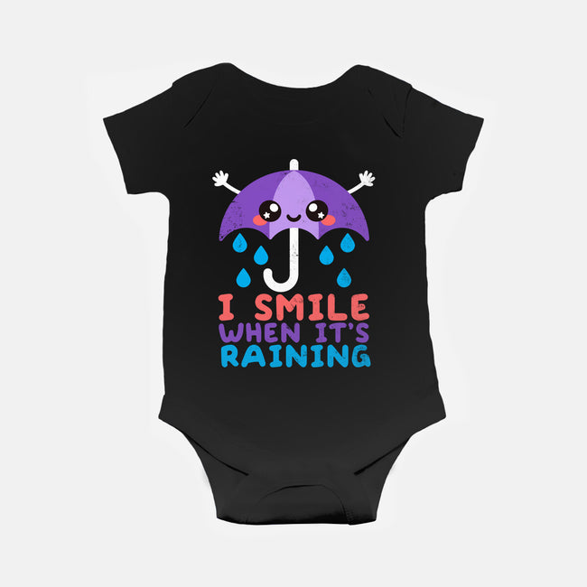 I Smile When It's Raining-baby basic onesie-NemiMakeit