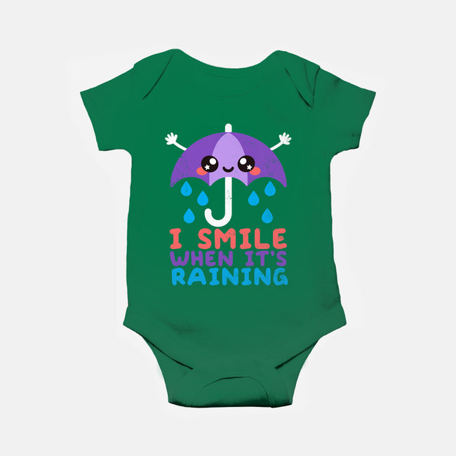 I Smile When It's Raining-baby basic onesie-NemiMakeit