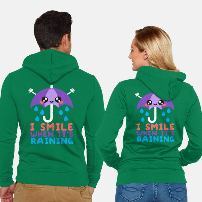 I Smile When It's Raining-unisex zip-up sweatshirt-NemiMakeit